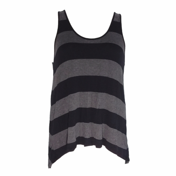 Banana Republic Women's  Striped Mixed Media Tunic Tank Top - Picture 1 of 6